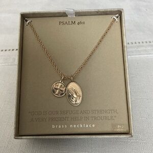 Structure Brass Charm Pendant Necklace